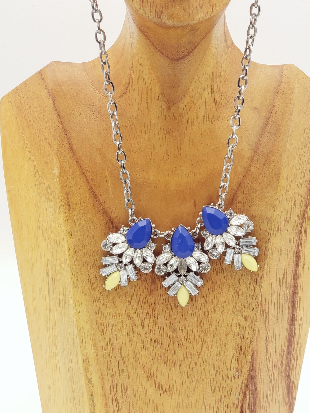 Perry Street x Rock Box Blue/Clear Crystal Teardrop Necklace